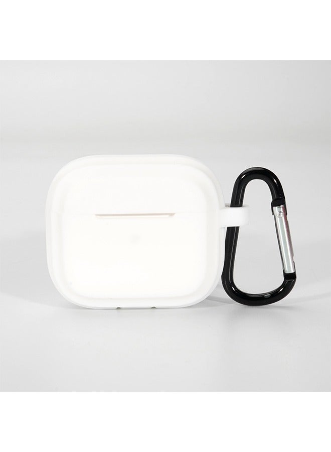 GRKC AirPods 4 Compatible Case, Silicone Protective Skin with Keychain Design, Compatible with Apple AirPods 4th Generation (2024), Front LED Visible, White - Image 2