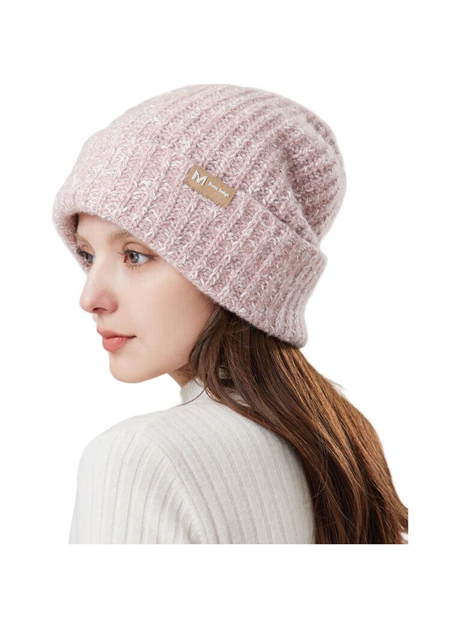 JIUMU Wool Hat For Women, Autumn And Winter Thick Warm Knitted Hat, Ladies' Knitted Cap, Winter Ear Protection Cold-Proof Hat Mh035 - Image 2