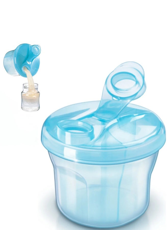 Dispenser for Milk Powder BPA-free Material Milk Powder Dispenser With Rotating Cap Removable Inner Sections(Blue) - Image 1