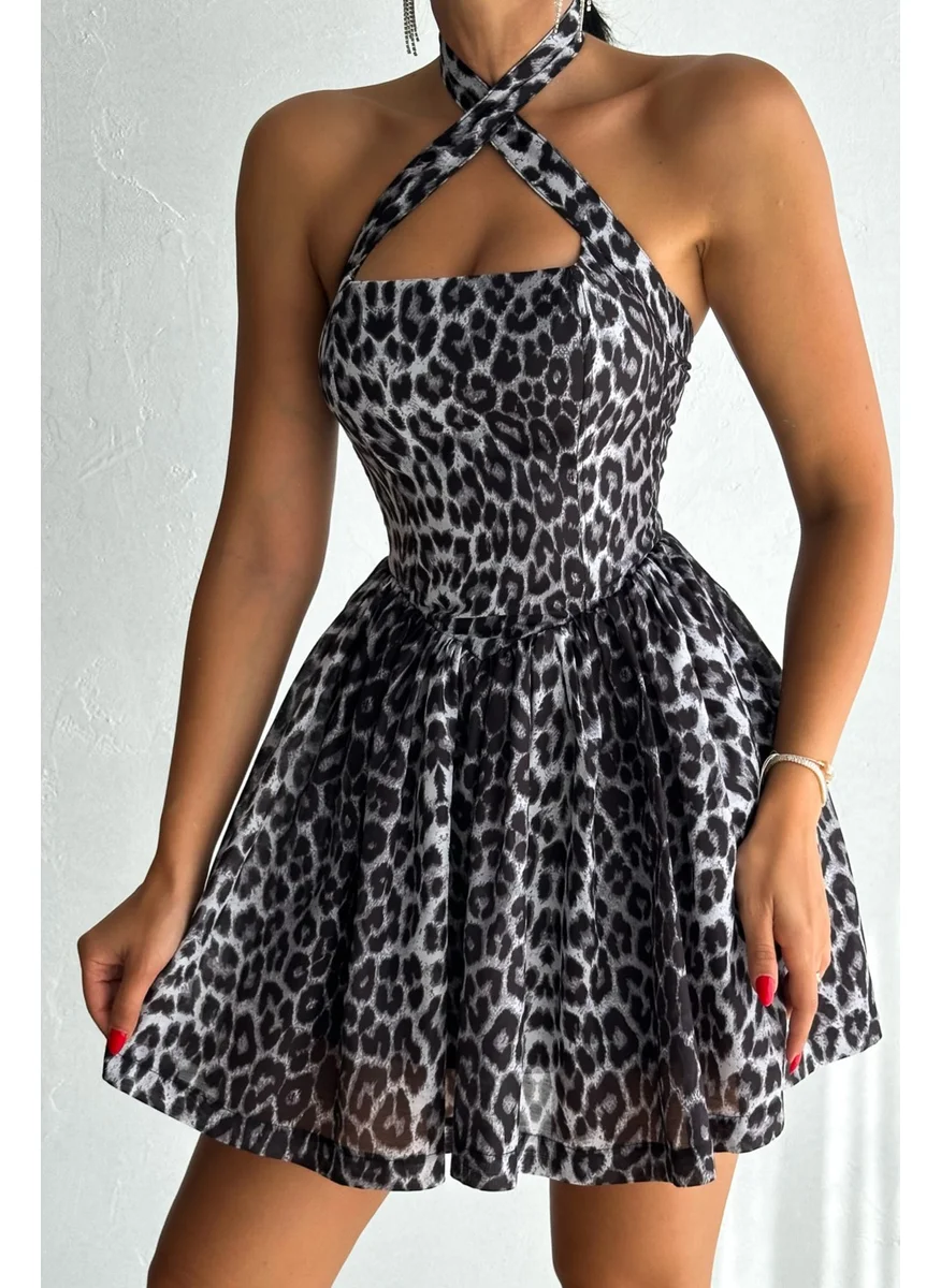 Fiolin Leopard Print Princess Dress