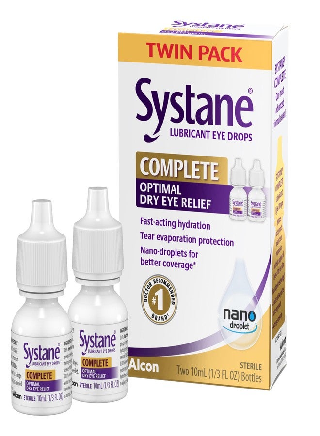 Systane Complete Lubricant Eye Drops, 0.34 Fl Oz, Twin Pack (Pack of 2) - Image 1
