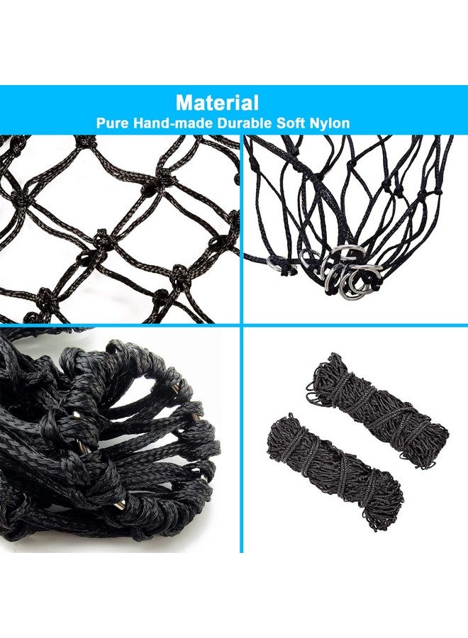 Generic 4 Pcs Hay Bags for Horses: 42 inch Long Slow Feed Hay Net for Horses - 2 * 2 inch Holes Mess with Nylon Rope Hanging (Black)  - Image 2