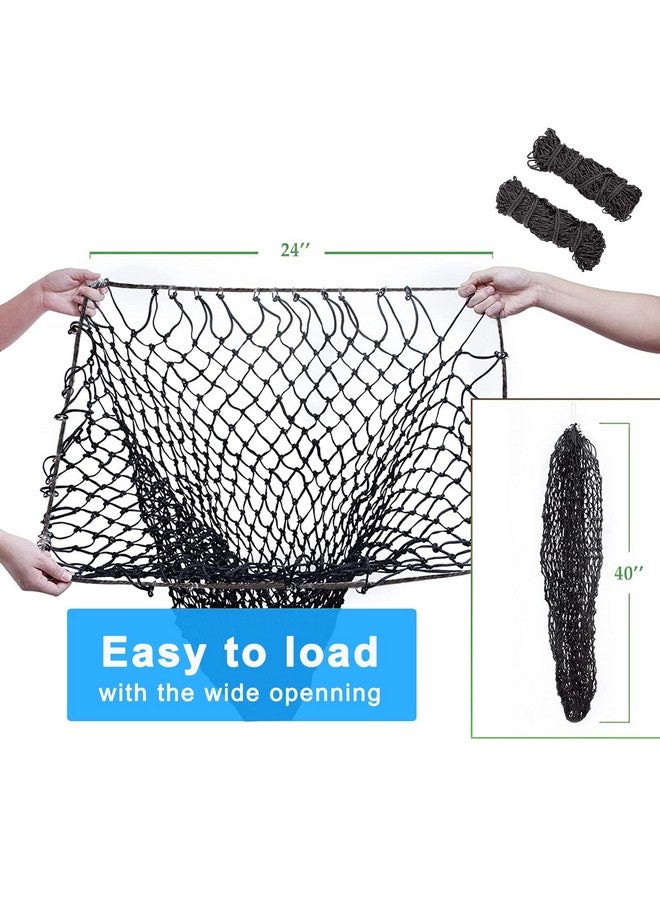 Generic 4 Pcs Hay Bags for Horses: 42 inch Long Slow Feed Hay Net for Horses - 2 * 2 inch Holes Mess with Nylon Rope Hanging (Black)  - Image 3