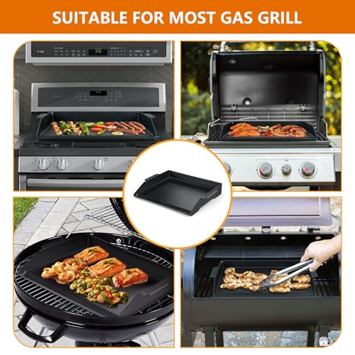 FlameDuty Universal Cast Iron Griddle 17" X 13",Stove Top Griddle for Gas Grills,Fire Pits,And Ovens,Nonstick Coating Teppanyaki Grill Pan for Stove Top With Extra High Sidewalls for Outdoor Cooking - Image 5