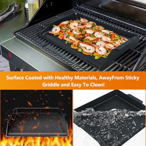 FlameDuty Universal Cast Iron Griddle 17" X 13",Stove Top Griddle for Gas Grills,Fire Pits,And Ovens,Nonstick Coating Teppanyaki Grill Pan for Stove Top With Extra High Sidewalls for Outdoor Cooking - Image 3
