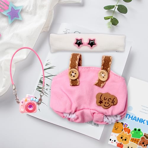 Hongvkae Dolls Clothes for 17cm Dolls Accessories, 3 Piece Set Outfits for Doll, Handcrafted Stylish Doll Clothes(NO Doll) (Pink) - Image 3