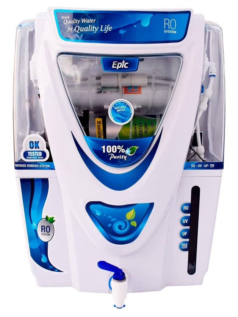 AQUAFRESH Epic Alkaline B12 Filter 15 L Ro Uv Uf Tds Alkaline B12 Filter Water Purifier 7 Stages PurificationSuitable For BorewellTankerMunicipal Water White Blue - Image 5