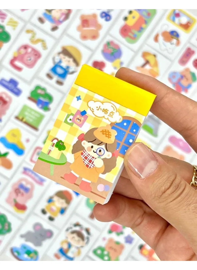 Kağıt Gemi Dükkan Paper Ship Shop Cute Girl 50 Sheets Yellow Notebook Sticker Decal Bullet Journal Notebook Decoration Scrapbook