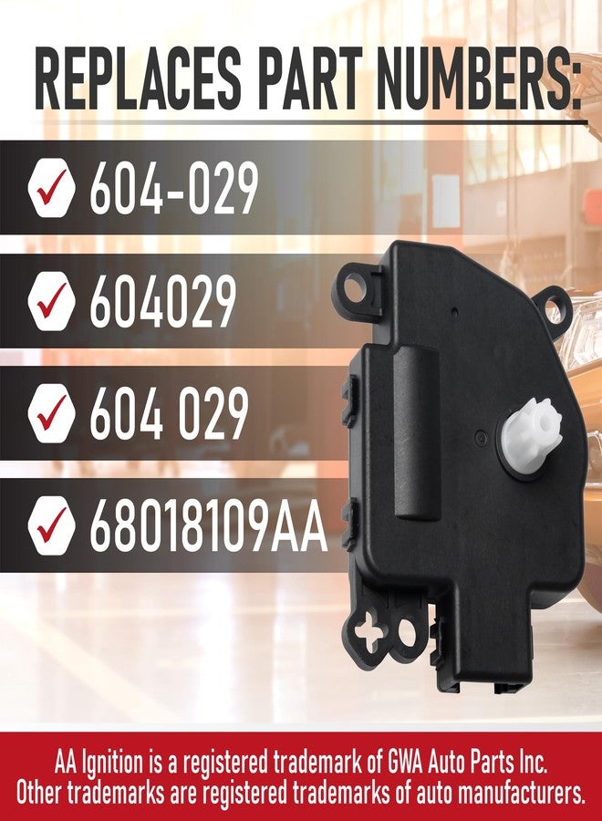 AA Ignition HVAC Air Blend Door Actuator Replacement by AA Ignition - Compatible with Chrysler, Dodge, Jeep, Ram - Avenger, Sebring, Caliber, Journey, Compass, Patriot, Wrangler, ProMaster - 604-029, 68018109AA - Image 3