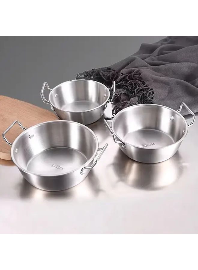 Stainless Steel French Fries Basket Silvery Salad Bowl Fried Food Container Double Ear - Image 3