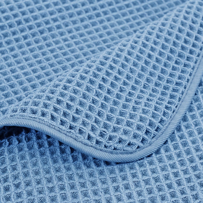 POLYTE Microfiber Oversize Quick Dry Lint Free Bath Towel, 60 x 30 in, 4 Pack (Waffle Weave) - Image 3