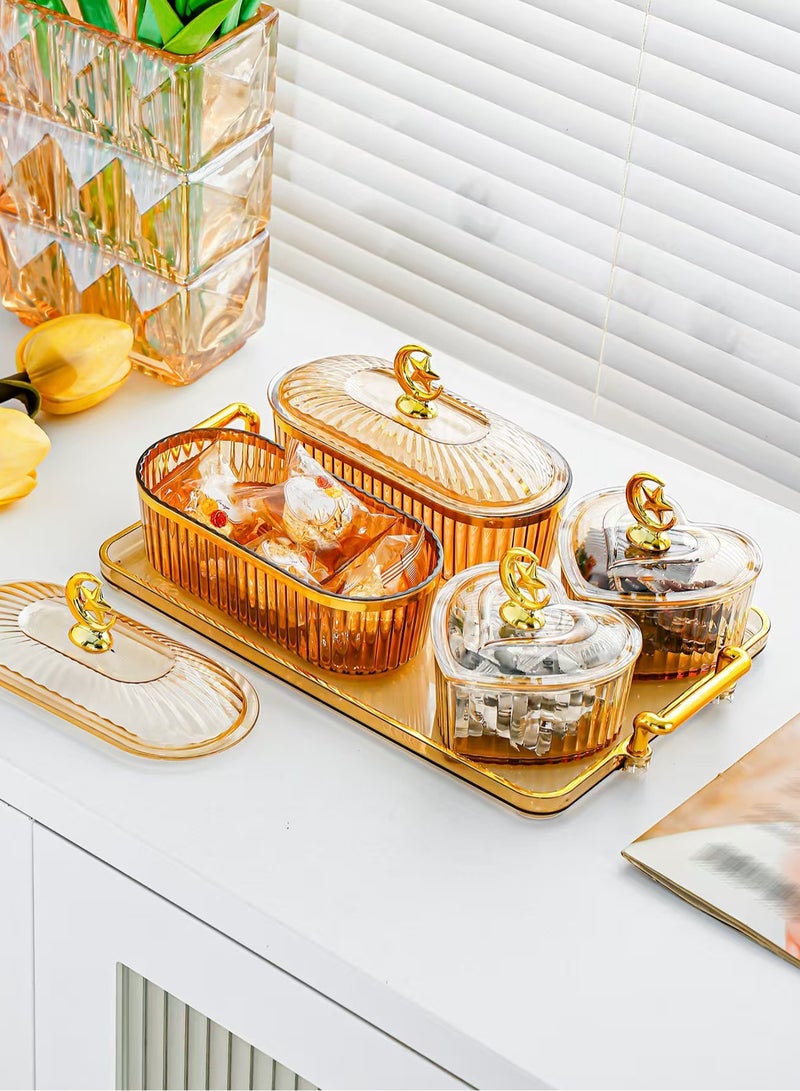 علبة فاكهة منزلية بلاستيكية شفافة بنوم بنه غرفة المعيشة طاولة القهوة وجبة خفيفة شوكة وجبة خفيفة والفاكهة علبة مجموعة - Image 2