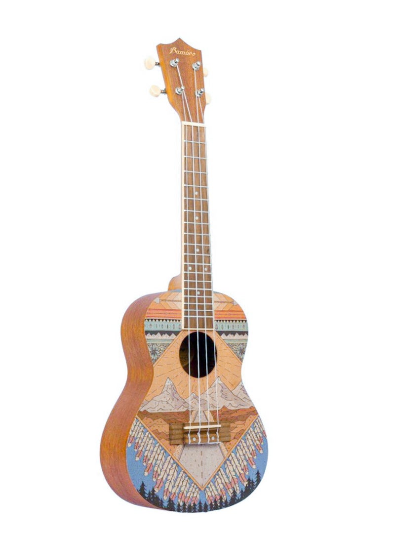 Bamboo U-23 Patagonia Concert Ukulele – 23-Inch Artistic Design with Premium Gig Bag - Image 1