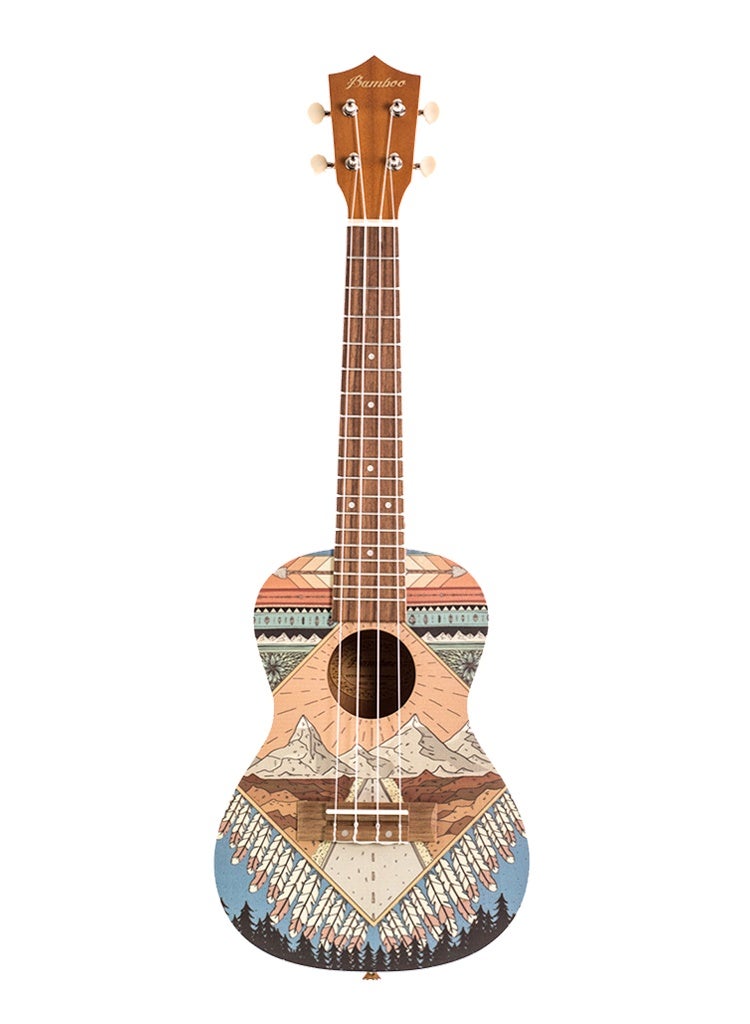 Bamboo U-23 Patagonia Concert Ukulele – 23-Inch Artistic Design with Premium Gig Bag - Image 3