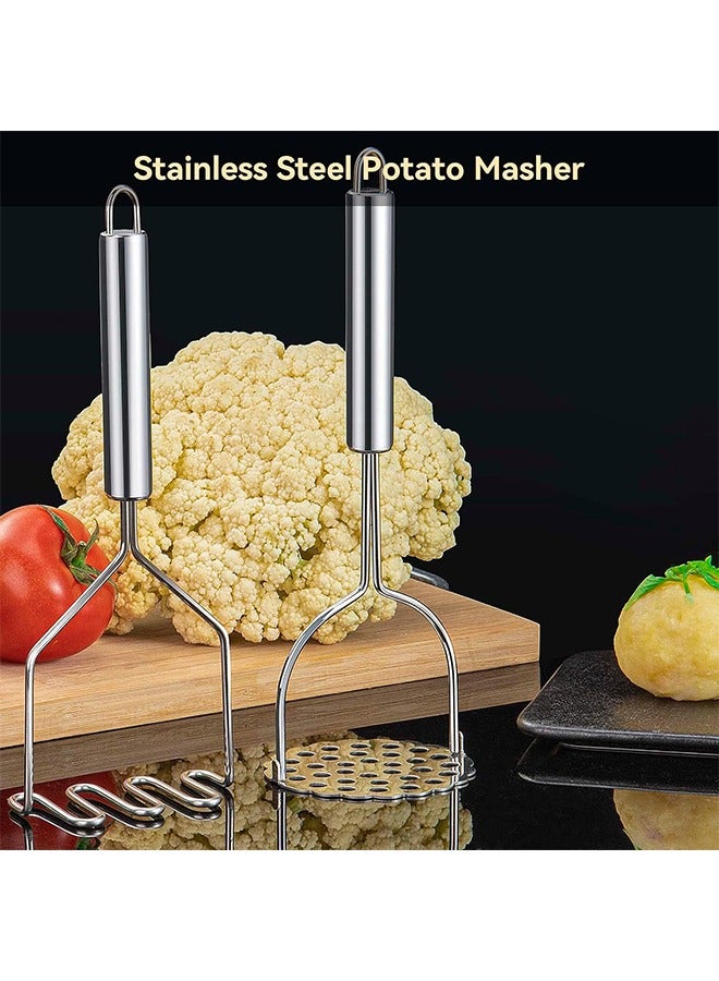 هاي هونور هراسة بطاطس من قطعتين، أداة مطبخ مدمجة من الفولاذ المقاوم للصدأ شديدة التحمل - Image 2