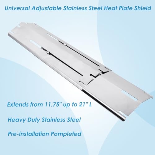 BBQration 5-Pack Universal Grill Heat Plates Extends from 11.75" up to 21" Adjustable Stainless Steel Heat Shield, Flavorizer Bar, Grill Heat Tent, Burner Cover, Flame Tamer for Gas Grill Parts - Image 3