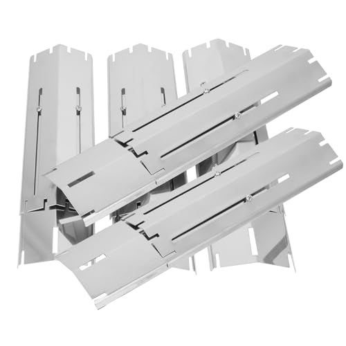 BBQration 5-Pack Universal Grill Heat Plates Extends from 11.75" up to 21" Adjustable Stainless Steel Heat Shield, Flavorizer Bar, Grill Heat Tent, Burner Cover, Flame Tamer for Gas Grill Parts - Image 1