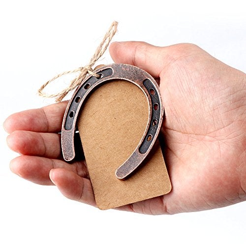 OurWarm 10pcs Good Lucky Horseshoe Wedding Favors with Kraft Tags Rustic Horseshoe Gifts for Vintage Wedding Party Decorations - Image 5