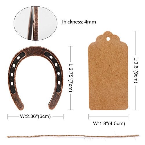 OurWarm 10pcs Good Lucky Horseshoe Wedding Favors with Kraft Tags Rustic Horseshoe Gifts for Vintage Wedding Party Decorations - Image 3