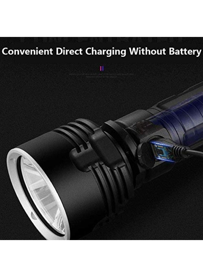 Waterproof flashlight with high light output of 30,000-100,000 lumens, XLM-P70 50W ultra-bright LED light with 3 lighting modes, rechargeable flashlight with USB port (50W XLM-P70, dual lithium battery) - Image 5