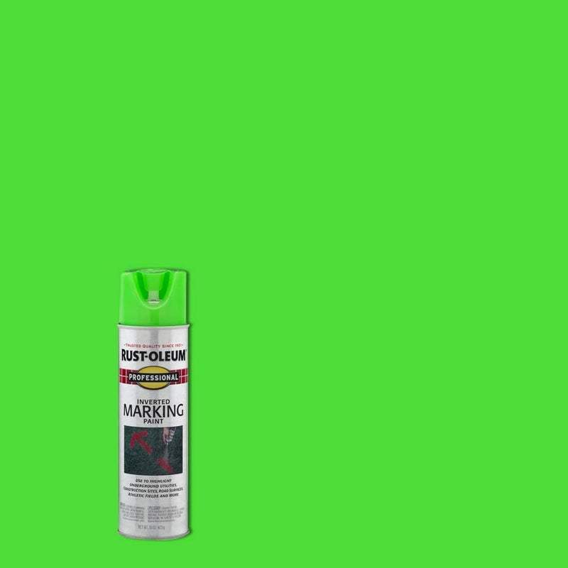 Rust-Oleum Professional Inverted Marking Spray Paint, 15 oz, Fluorescent Green - Image 2