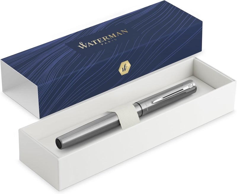 Waterman Graduate Chrome Fountain Pen with Fine Nib and Blue Ink - Image 5