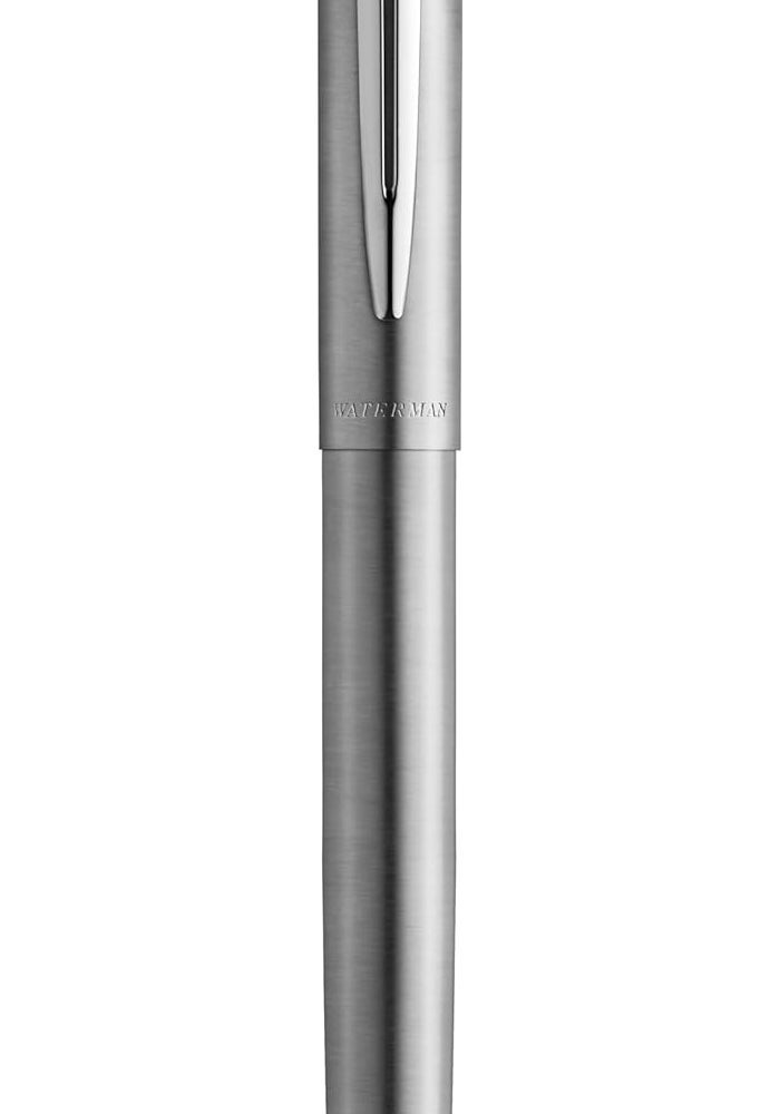 Waterman Graduate Chrome Fountain Pen with Fine Nib and Blue Ink - Image 3