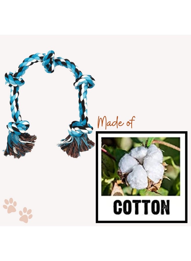 Durable Cotton Rope Chew Toy Combo Of 3, (4Knot, 5Knot, Double Tennis) | Chewing, Playing, Teething And Training For Large Dogs And Aggressive Chewer (Color May Vary) - Image 5
