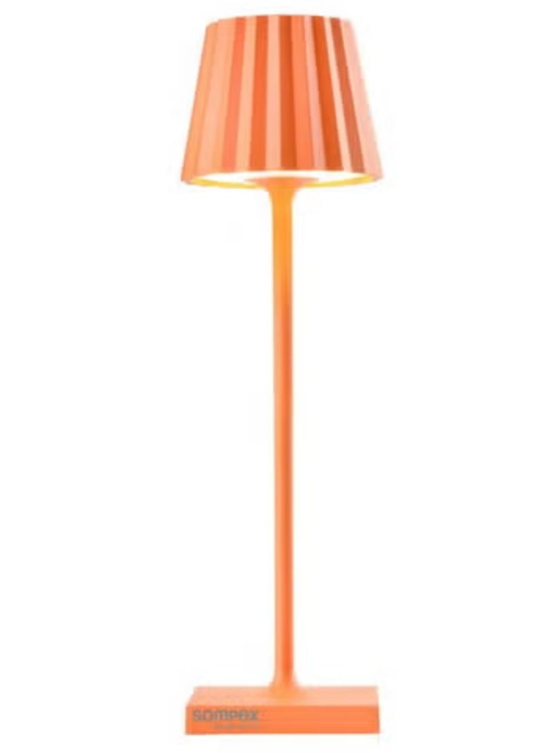 Sompex Troll Nano Table Lamp (Matte finish) | Indoor & Outdoor | 2 light colours | Stepless touch dimmer | 1.6W LED Battery Operated | Aluminium | 54 (splash and dust proof) 10 x 21 cm - Organge - Image 1
