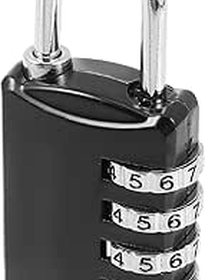 4 Digit Combination Padlock For Locker Metal Password Lock Black For Gym School Travel - Image 1