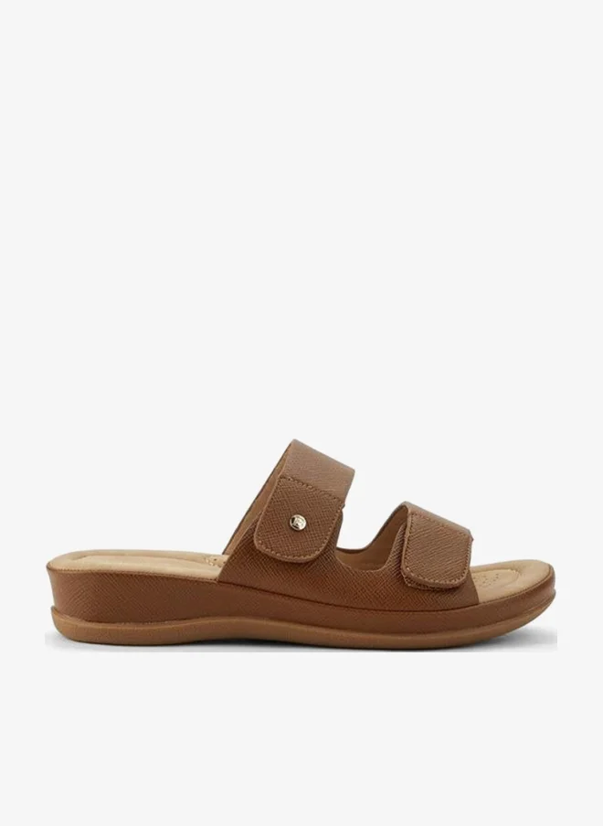 Flora Bella By Shoexpress Flora Bella Women Textured Hook And Loop Strap Sandals