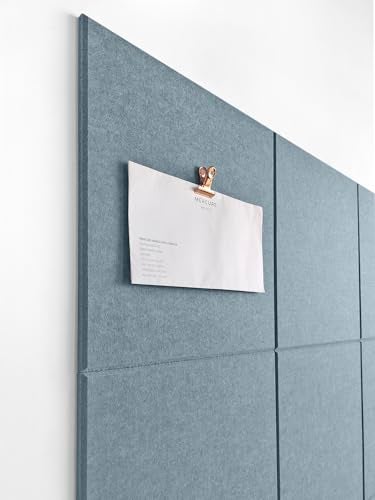 DECORITA Blue Felt Bulletin Board 47"x35" | Felt Wall Tiles (12-Pack) | Large Cork Pin Board Alternative for Office, Home & Classroom | Blue Classroom Decor Office Supplies | Gray Blue - Image 4