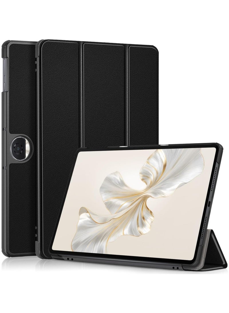 VKL Compatible with Honor Pad 9 12.1inch 2024 Tri-Folding Stand Magnetic Smart Folio Cover for Honor Pad 9 Leather Case (Black) - Image 1