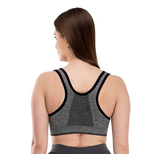 Mysha Women's Cotton Lightly Padded Non-Wired Sports Bra (Size-38) Grey - Image 3