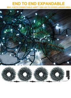 بامير سلسلة أضواء LED بيضاء رائعة، سلك أبيض بطول 50 مترًا، 500 مصباح LED، شريط LED للديكور المنزلي لعيد الميلاد وعيد رمضان وديوالي وحفلات الزفاف، وديكور صندوق وضع واحد، زر التحكم في التشغيل والإيقاف  - Image 5
