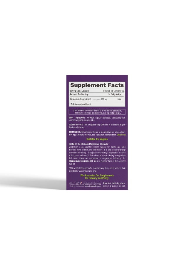 iRemedies iMagnesium Glycinate 400mg - Highly Absorbable Magnesium for Muscle, Nerve, and Sleep Support - 90 Capsules - Image 4