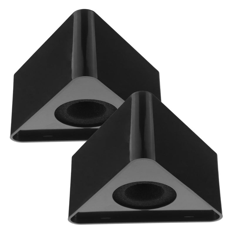 Black Microphone Flag Stand 2 Pack Triangular Emblem Holder for TV Conference Interview Desktop - Image 2