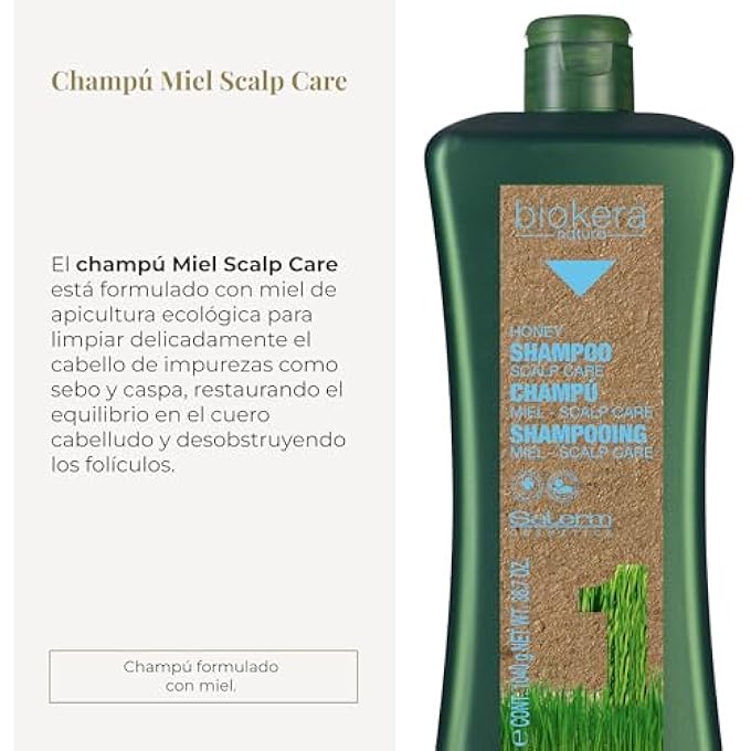 Salerm BIOKERA NATURA SCALP CARE SHAMPOO 1000 ML COSMETICS - Image 3