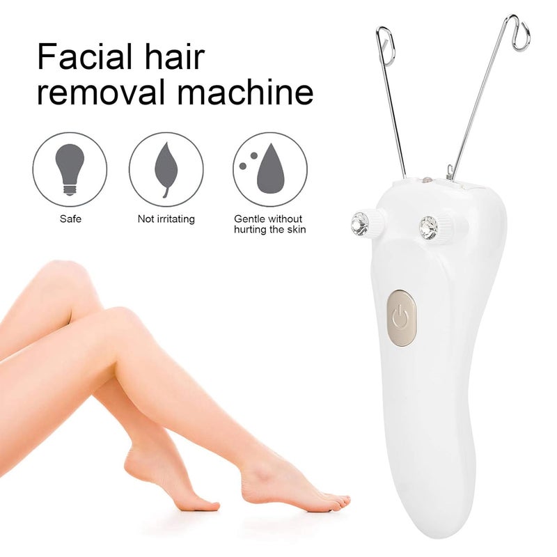 klarako Threading Hair Removal Epilator, Electric Physical Threading Facial Body Hair Removal Epilator for Women, USB Hair Removal Machine with 2 Cotton Thread for Remove Eyebrow Lip Chin Cheeks Hair(Gold) - Image 5
