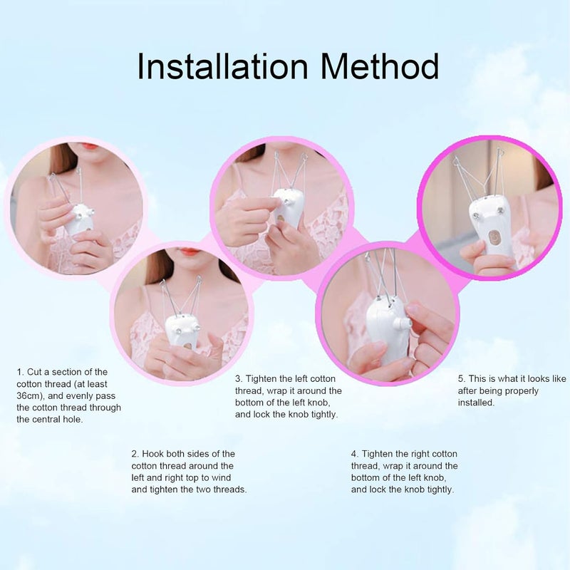 klarako Threading Hair Removal Epilator, Electric Physical Threading Facial Body Hair Removal Epilator for Women, USB Hair Removal Machine with 2 Cotton Thread for Remove Eyebrow Lip Chin Cheeks Hair(Gold) - Image 3