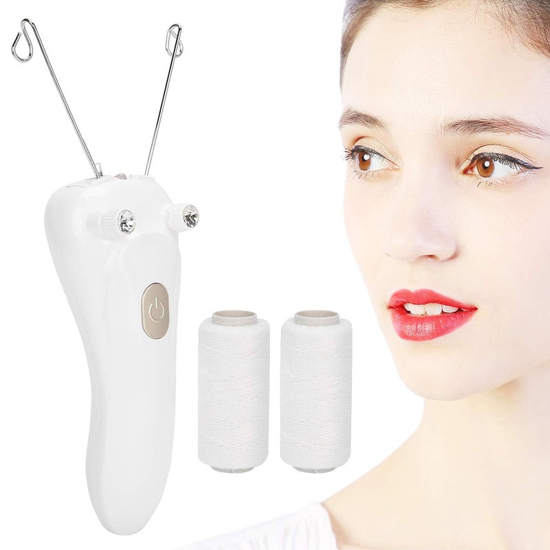 klarako Threading Hair Removal Epilator, Electric Physical Threading Facial Body Hair Removal Epilator for Women, USB Hair Removal Machine with 2 Cotton Thread for Remove Eyebrow Lip Chin Cheeks Hair(Gold) - Image 1