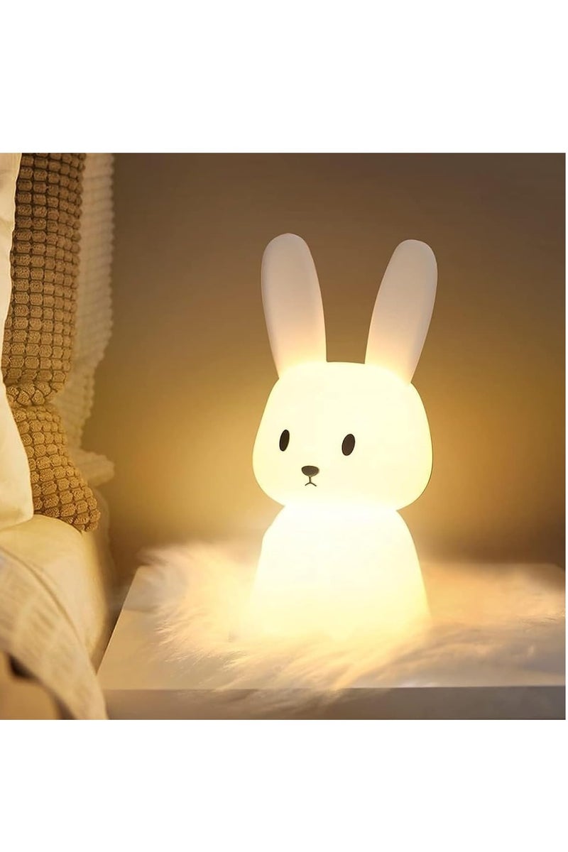 GUDOO Baby Night Light Kids with 256 Colours Change & 3H Timer,Bunny Girls Baby Night Light Newborn Touch Night Lamp,Rechargeable Cute Lamp Toddler Night Light for Children Nursery Night Light Bedroom - Image 1