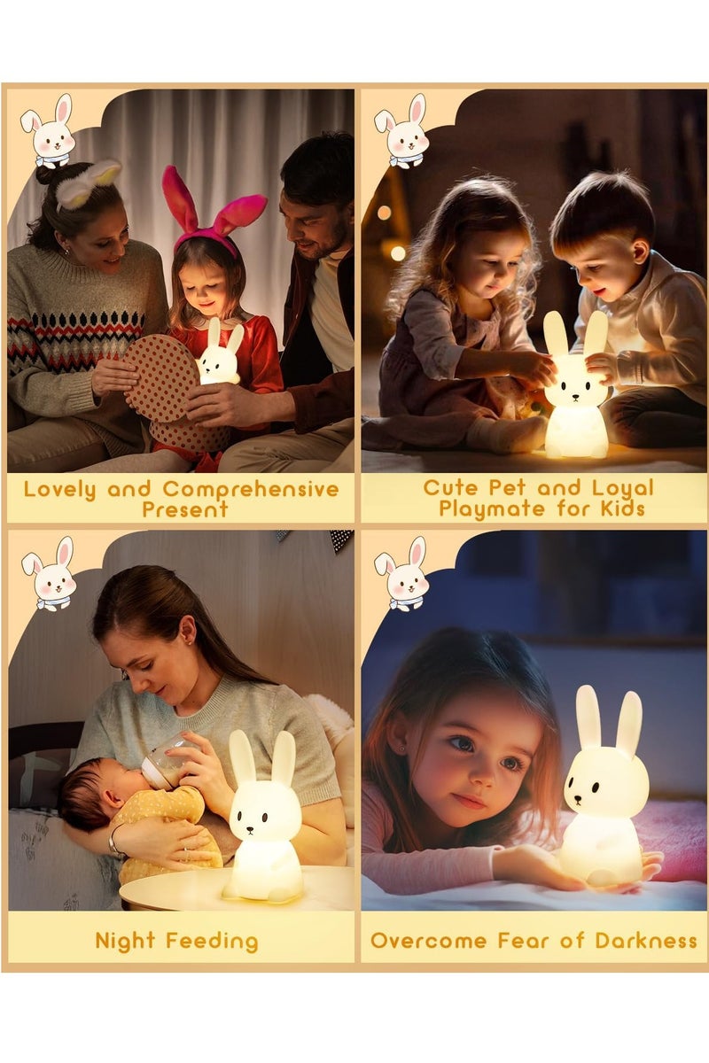 GUDOO Baby Night Light Kids with 256 Colours Change & 3H Timer,Bunny Girls Baby Night Light Newborn Touch Night Lamp,Rechargeable Cute Lamp Toddler Night Light for Children Nursery Night Light Bedroom - Image 3