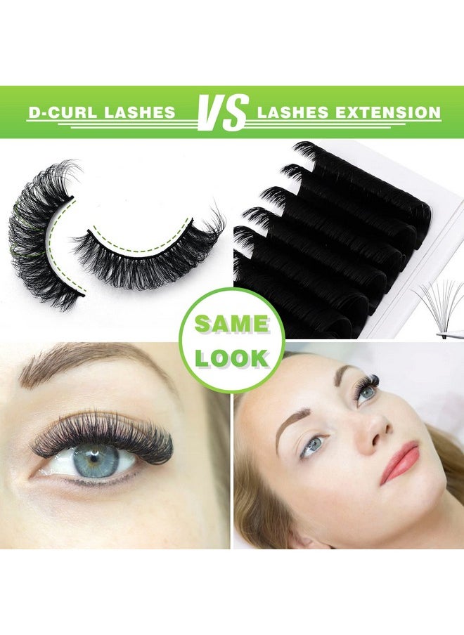 royaomis - 3D Plant Fibre Russian Strip Lashes D Curl Lash Strips Natural False Lashes Mink Wispy Fake Lashes D Curl Strip Lashes Natural Wispies Mink Eyelashes Faux Mink Eyelashes Natural Look (Sdc09) - Image 1