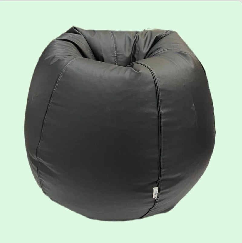 OHSTORE Premium Bean Bag Chair Ultra Comfortable Durable Faux Leather Cover Lightweight Ergonomic Lounge Seat for Home Office Gaming Relaxation GreyBlackXLBB - Image 4