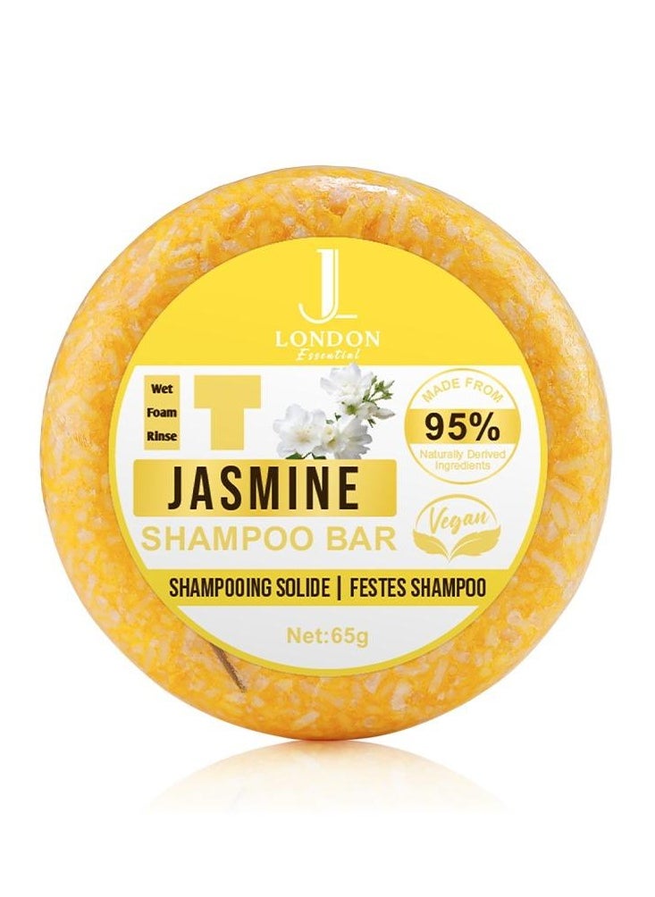 JAN LONDON JL Essential Jasmine Shampoo Bar, Crafted with 95% Naturally Derived Ingredients for Strengthening, Moisturizing, and Scalp Care, Eco-Friendly and Cruelty-Free Hair Solution for Men and Women 65g  - Image 1