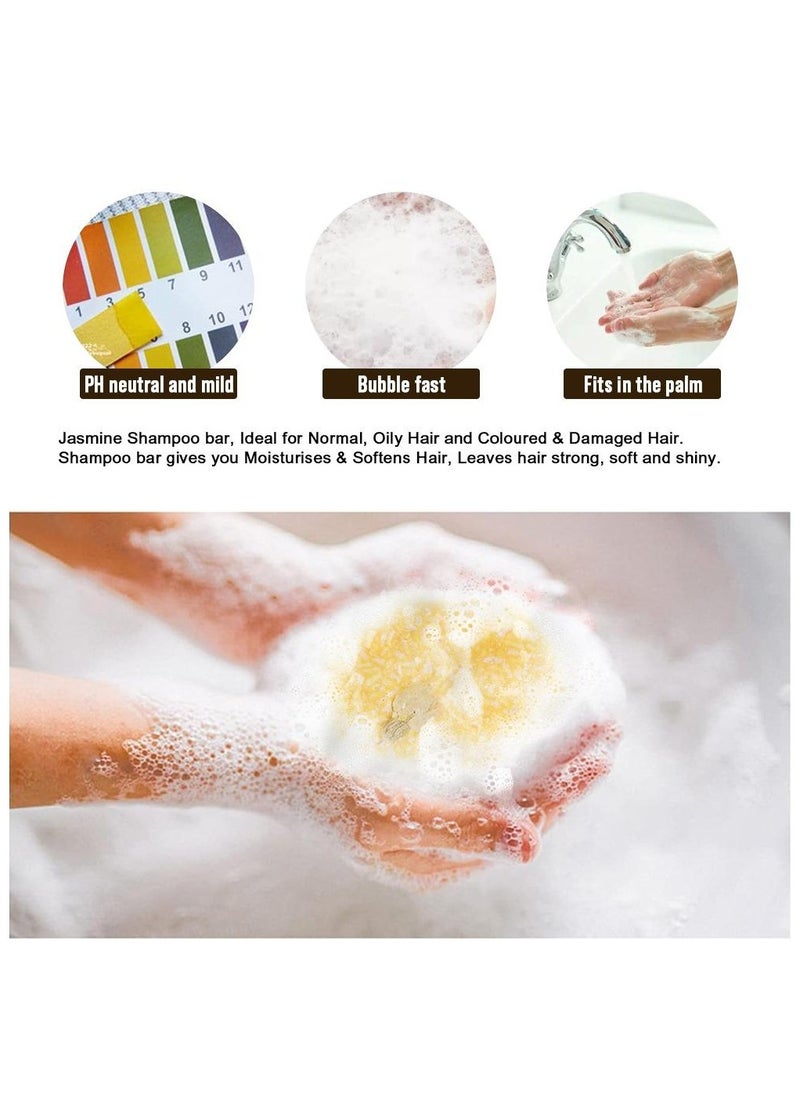 JAN LONDON JL Essential Jasmine Shampoo Bar, Crafted with 95% Naturally Derived Ingredients for Strengthening, Moisturizing, and Scalp Care, Eco-Friendly and Cruelty-Free Hair Solution for Men and Women 65g  - Image 5