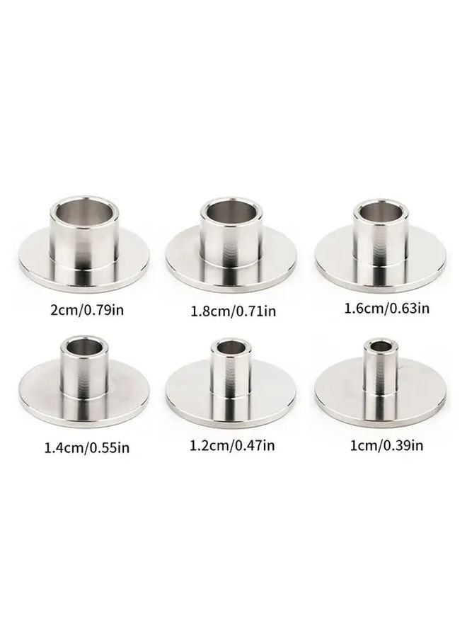 6pcs Stainless Steel Router Template Guide Set 10mm To 20mm Woodworking Inlay Kit - Image 1
