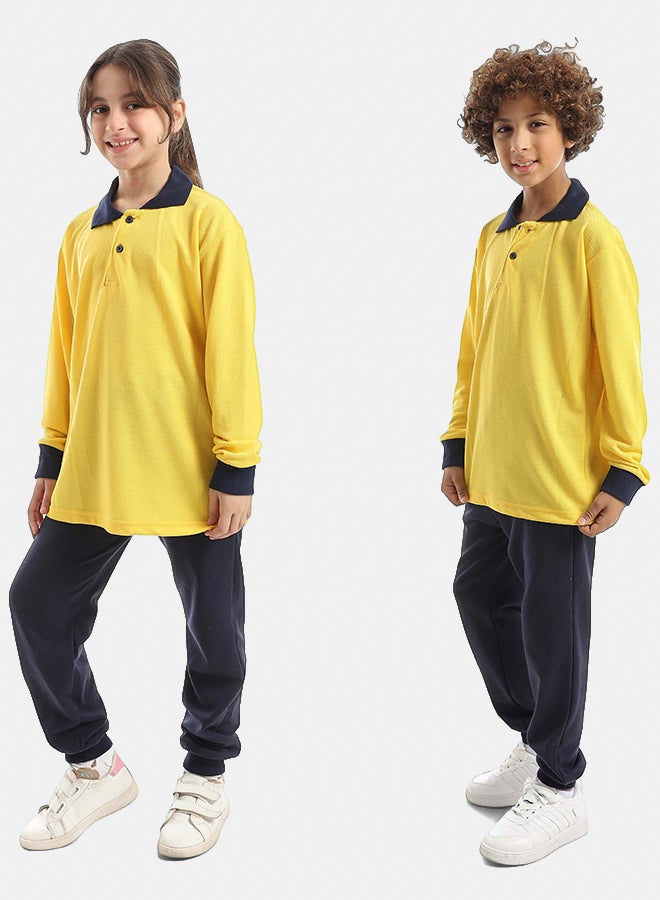 Red Circle Long Sleeve Polo Set & Pants Kids Unisex - Image 3