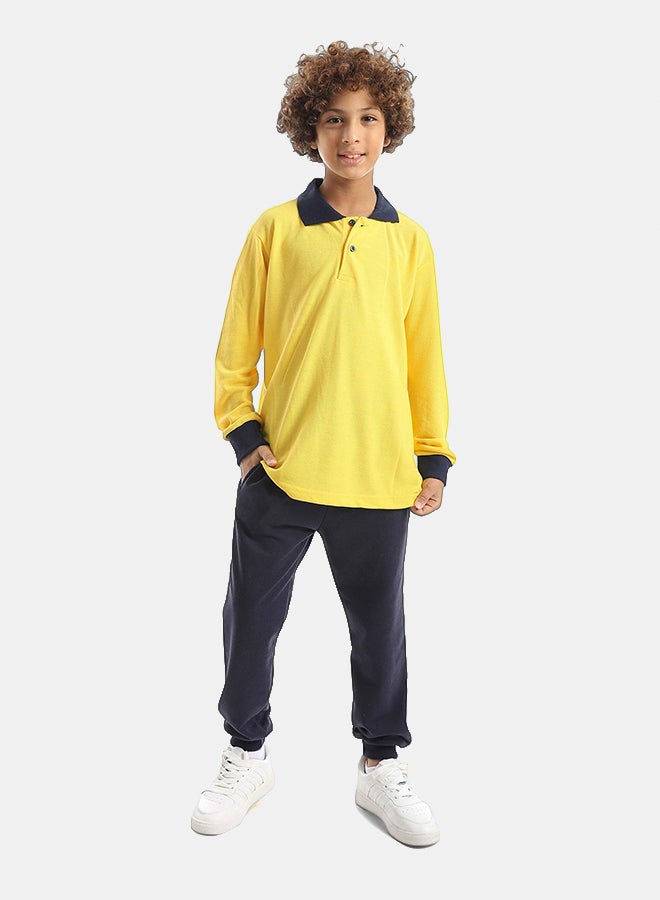 Red Circle Long Sleeve Polo Set & Pants Kids Unisex - Image 1